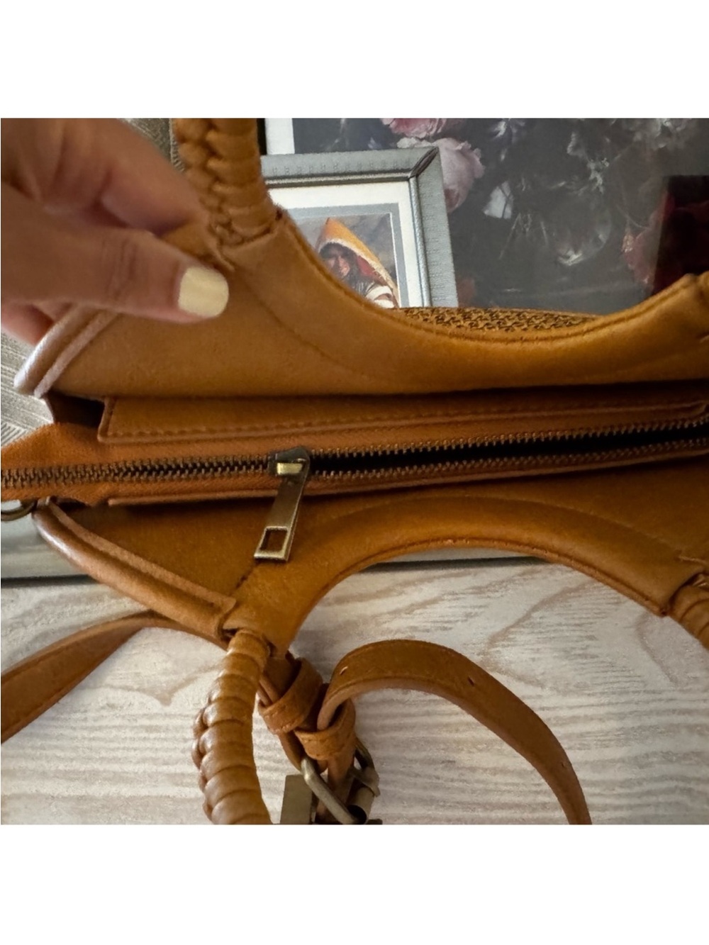 Anthropologie Woven Round Tote Bag - Brown - Picture 6 of 6
